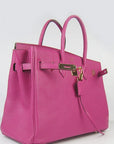 HMS Birkin 35cm Togo Leather Handbags Peach Golden