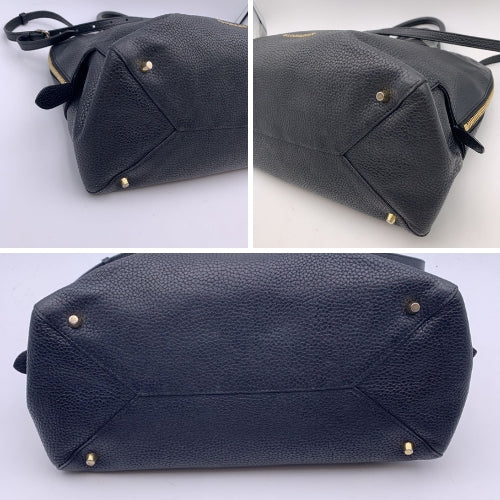 BBERRY Black Leather Greenwood Dome Bag Satchel With Strap