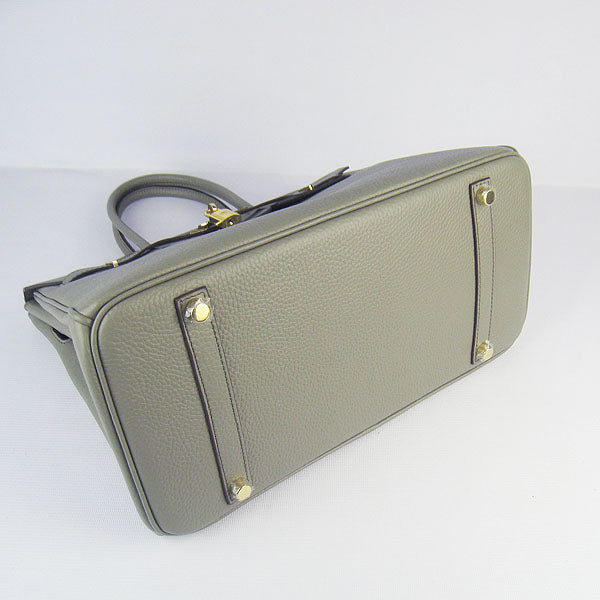 HMS Birkin 30cm Togo Leather Handbags Dark Grey Golden