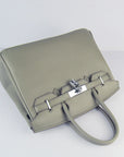 HMS Birkin 30cm Togo Leather Handbags Dark Grey Silver