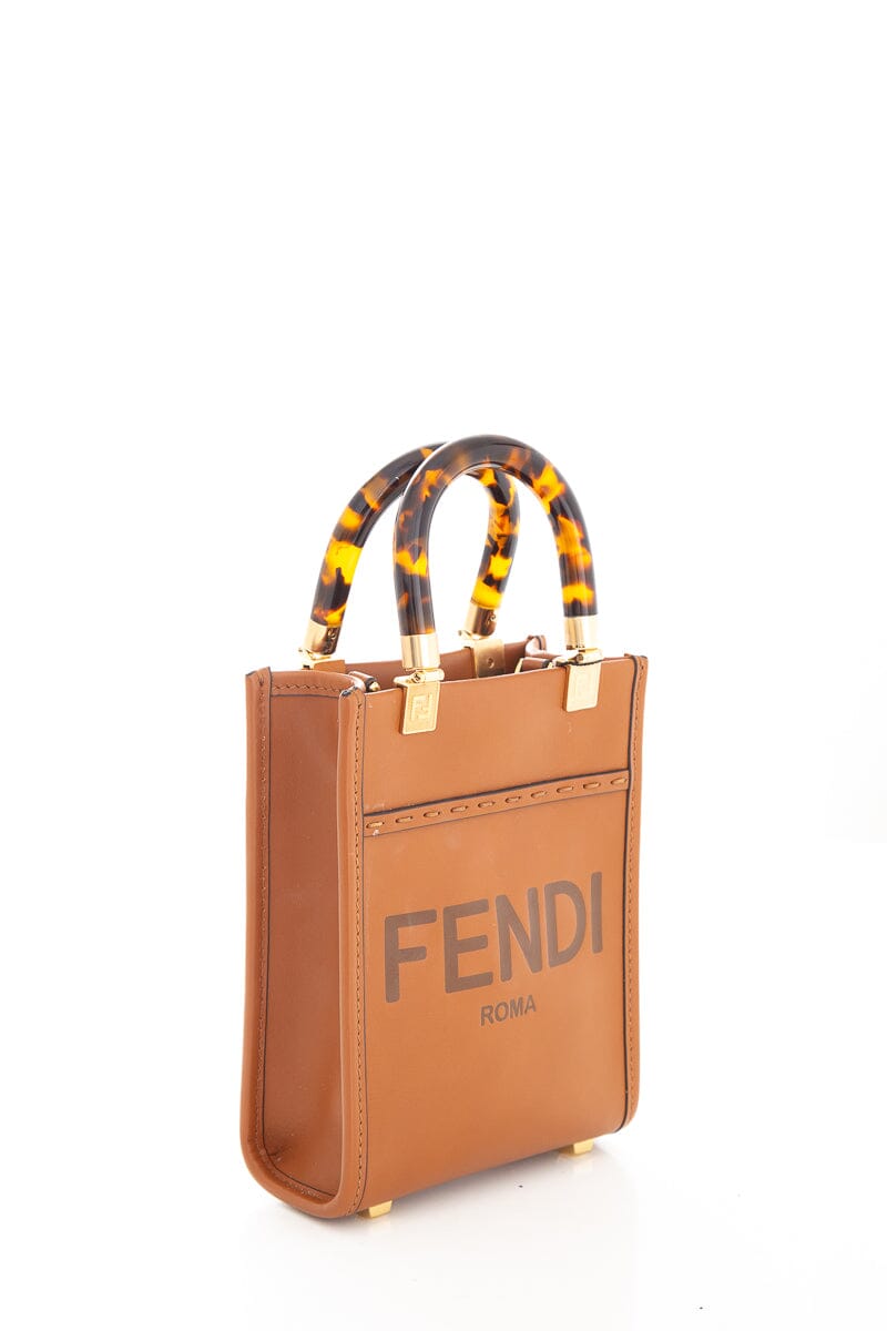 FNDI Brown Mini Sunshine Shopper Handbag