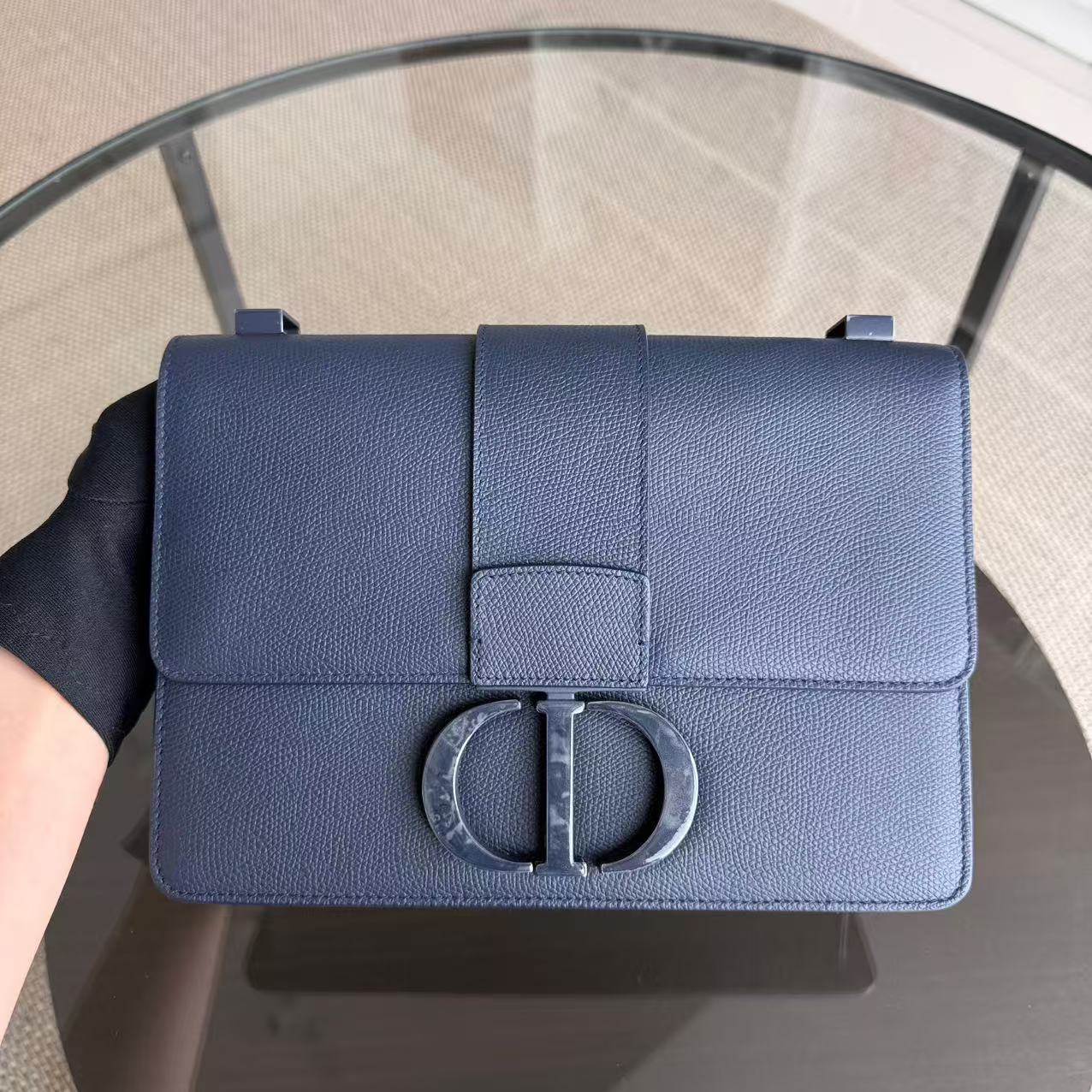 *Un* D1OR 30 Montaigne - Grained Calfskin So Blue Hardware