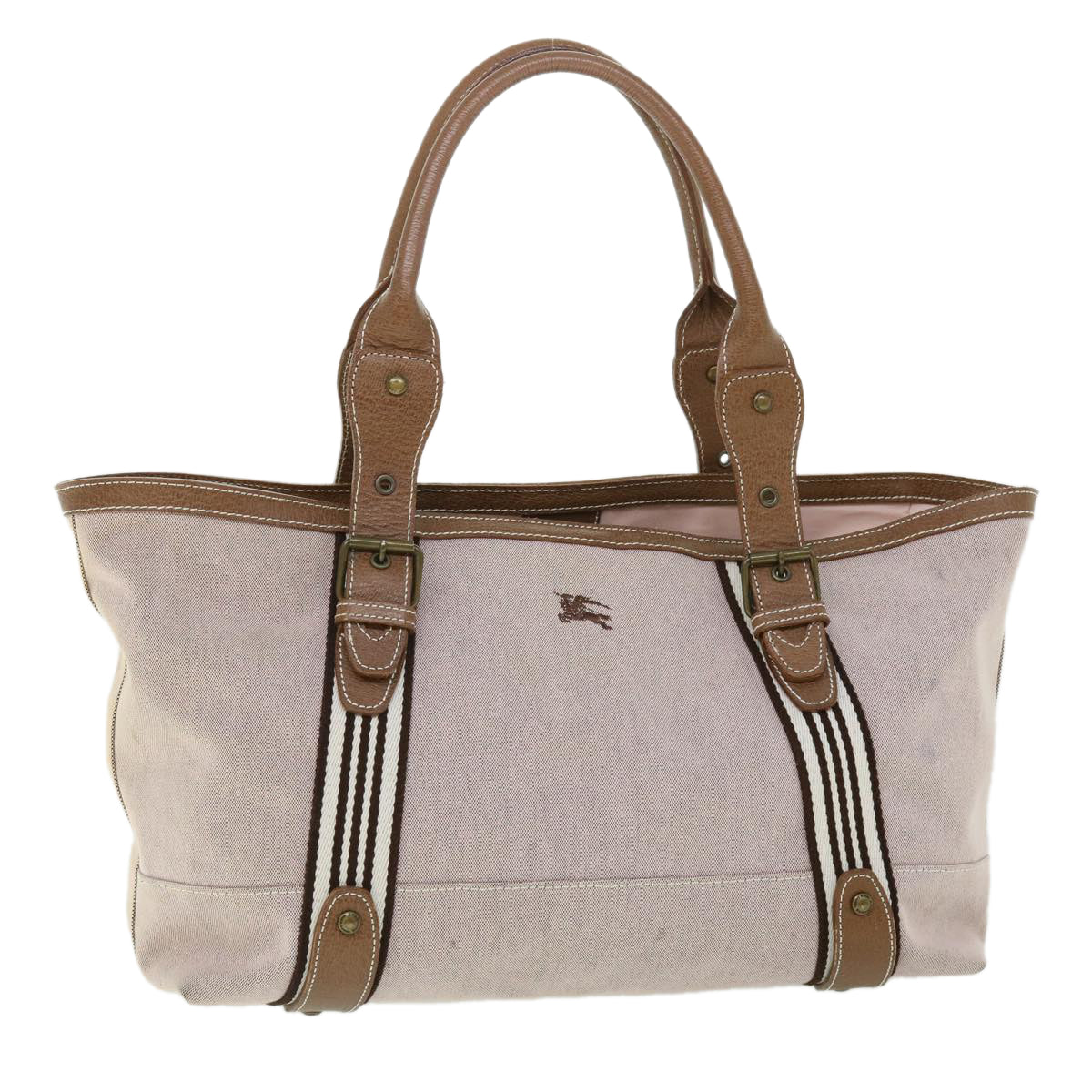 BBERRY Blue Label Shoulder Bag Canvas Brown Auth ep1641