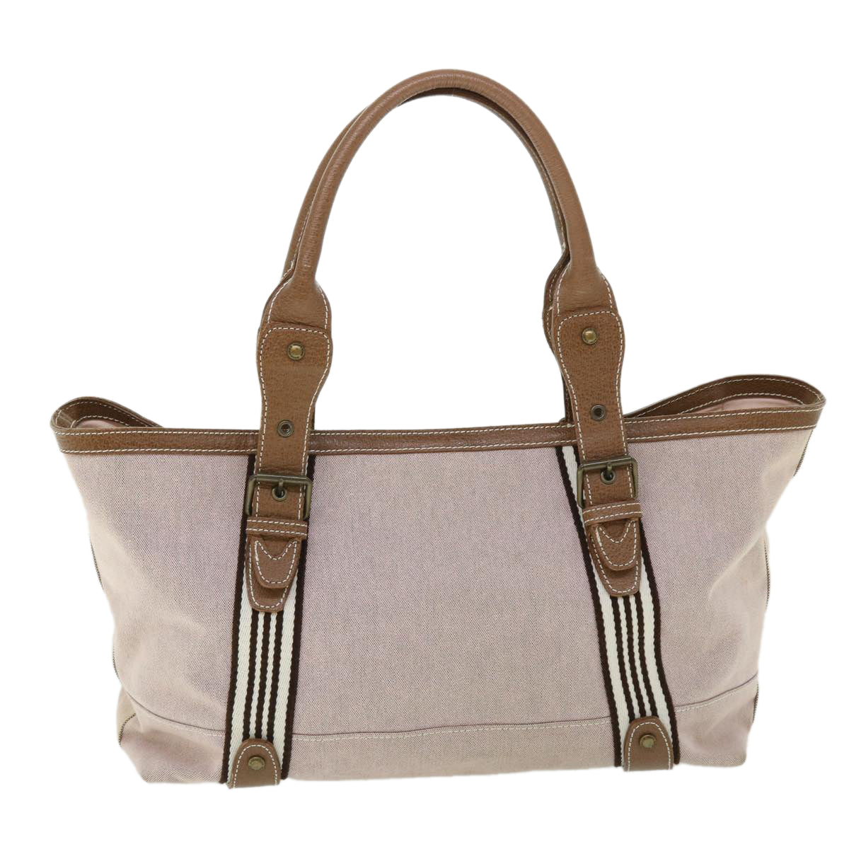 BBERRY Blue Label Shoulder Bag Canvas Brown Auth ep1641