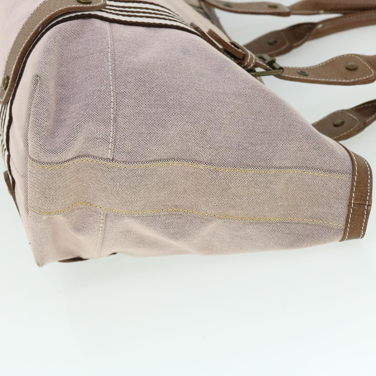 BBERRY Blue Label Shoulder Bag Canvas Brown Auth ep1641
