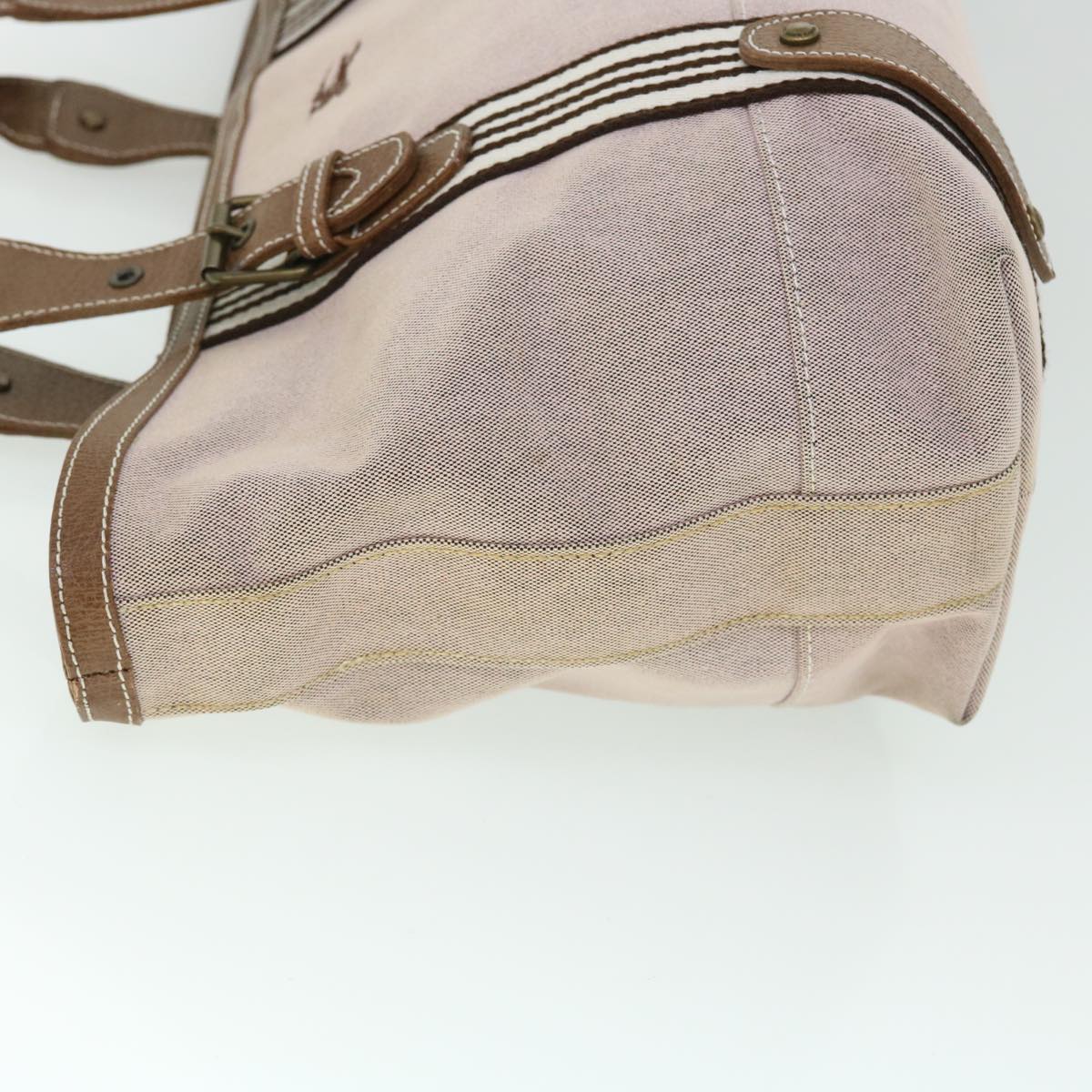 BBERRY Blue Label Shoulder Bag Canvas Brown Auth ep1641