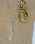 CHRISTIAN D1OR Canage Shoulder Bag Nylon Beige Auth ep3036