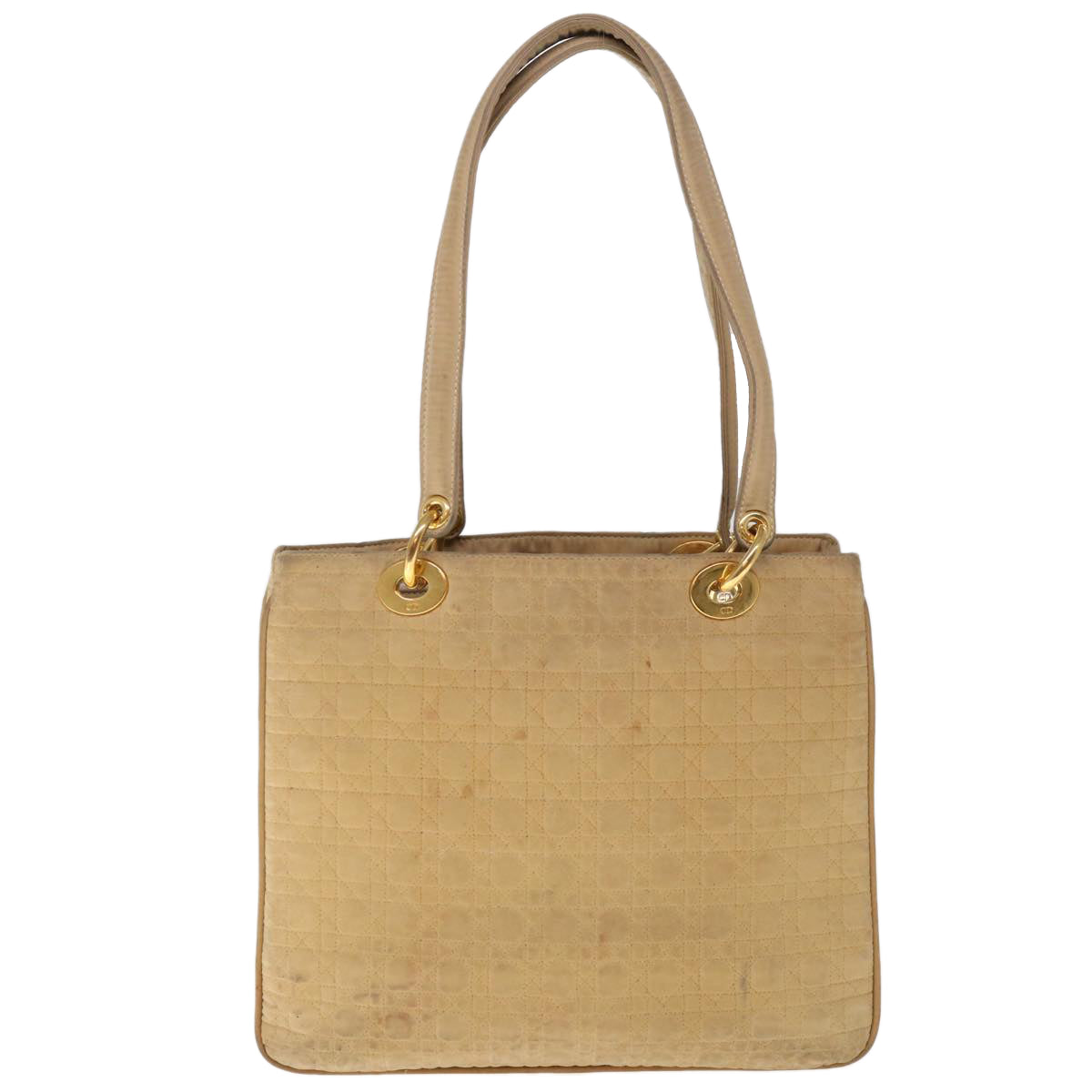 CHRISTIAN D1OR Canage Shoulder Bag Nylon Beige Auth ep3036