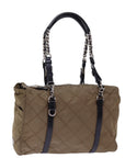 PRD Chain Shoulder Bag Nylon Brown Auth ep4518