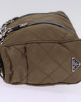 PRD Chain Shoulder Bag Nylon Brown Auth ep4518