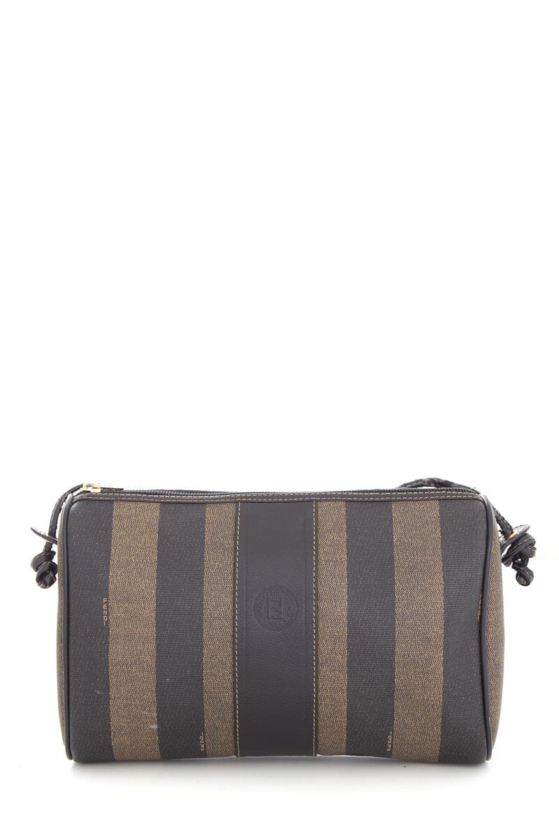 FNDI Brown Penguin Stripe Handbag