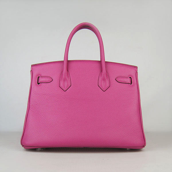 HMS Birkin 30cm Togo Leather Handbags Peach Silver