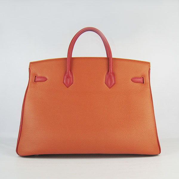 HMS Birkin 35cm Togo Leather Handbags 6099 Red/Orange/Green S