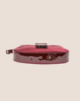 CHRISTIAN D1OR BURGUNDY SATIN & PATENT LEATHER MINI STREET CHIC HOBO BAG