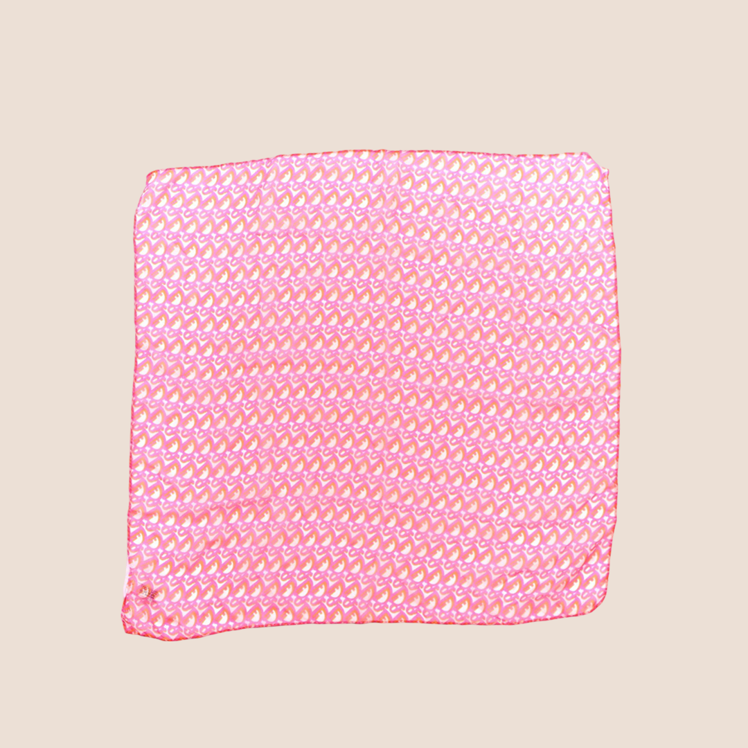 CHRISTIAN D1OR 00s PINK OBLIQUE SILK SCARF