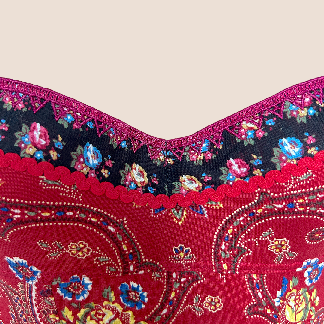 CHRISTIAN D1OR 2002 RED BANDANA BUSTIER TOP
