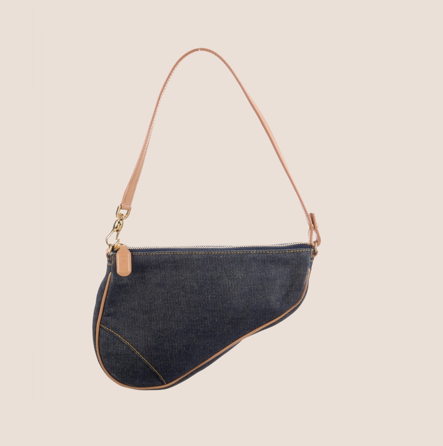 CHRISTIAN D1OR 2000 DENIM SADDLE BAG