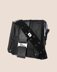 CHRISTIAN D1OR BLACK LEATHER STREET CHIC COLUMBUS MESSENGER BAG