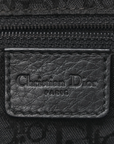 CHRISTIAN D1OR BLACK LEATHER LOGO SPELL OUT CHARM BOSTON BAG
