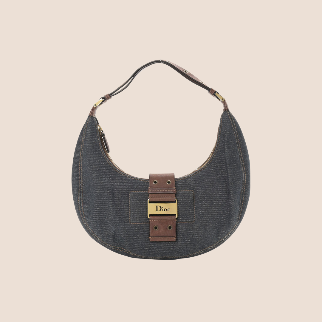 CHRISTIAN D1OR 2003 DENIM STREET CHIC HOBO BAG