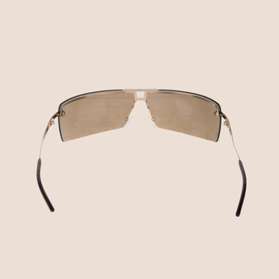 CHRISTIAN D1OR 00s GOLD-TONE STUNT SUNGLASSES