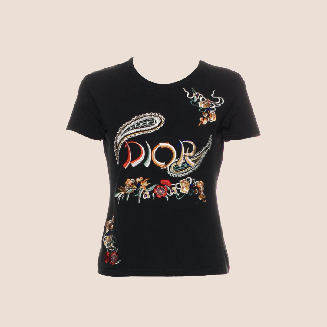 CHRISTIAN D1OR 2002 ORIENTAL EMBROIDERED T-SHIRT