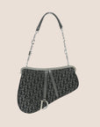 CHRISTIAN D1OR 2003 GREY JACQUARD TROTTER MICRO SADDLE BAG