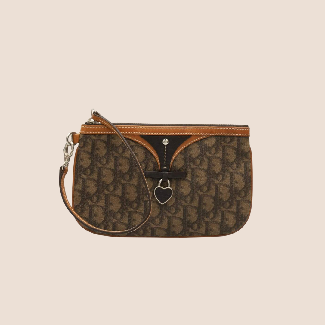 CHRISTIAN D1OR BROWN ROMANTIQUE MINI SHOULDER BAG