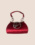 CHRISTIAN D1OR 2000s RED VELVET DIVA BAG