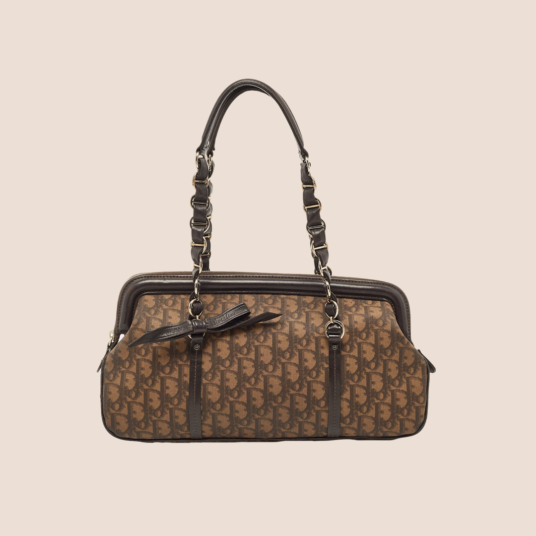 CHRISTIAN D1OR 2006 BROWN TROTTER ROMANTIQUE SHOULDER BAG