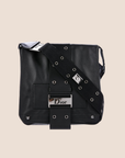 CHRISTIAN D1OR BLACK LEATHER STREET CHIC COLUMBUS MESSENGER BAG