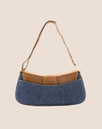 CHRISTIAN D1OR 2002 DENIM & BROWN STREET CHICH COLUMBUS BAG