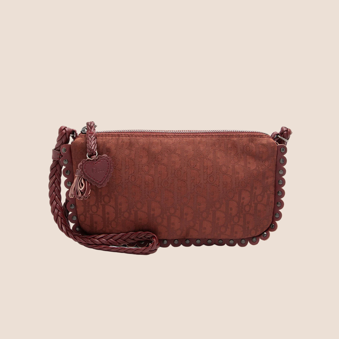 CHRISTIAN D1OR BURGUNDY D1ORISSIMO CROSSBODY BAG