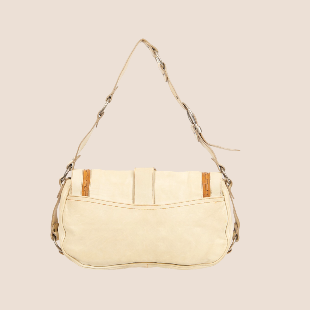 CHRISTIAN D1OR 2006 NEUTRAL BEIGE GAUCHO SHOULDER BAG