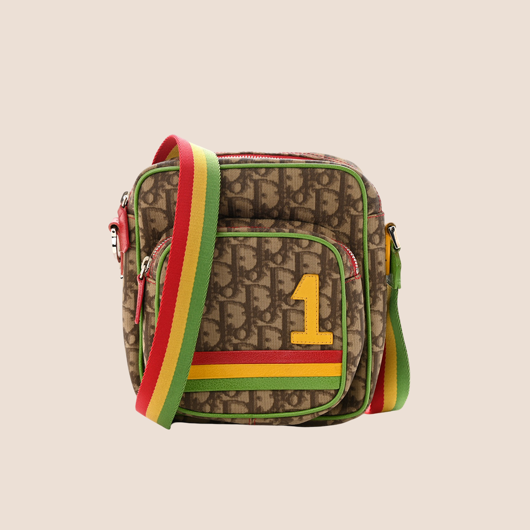 CHRISTIAN D1OR 2004 RASTA MULTICOLOR MINI CROSSBODY BAG