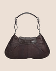 CHRISTIAN D1OR 2002 BROWN SNAKESKIN BUCKLE FLAP BAG