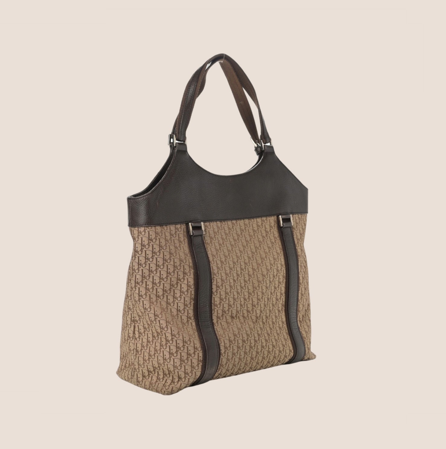 CHRISTIAN D1OR BROWN D1ORISSIMO STREET CHIC TOTE BAG