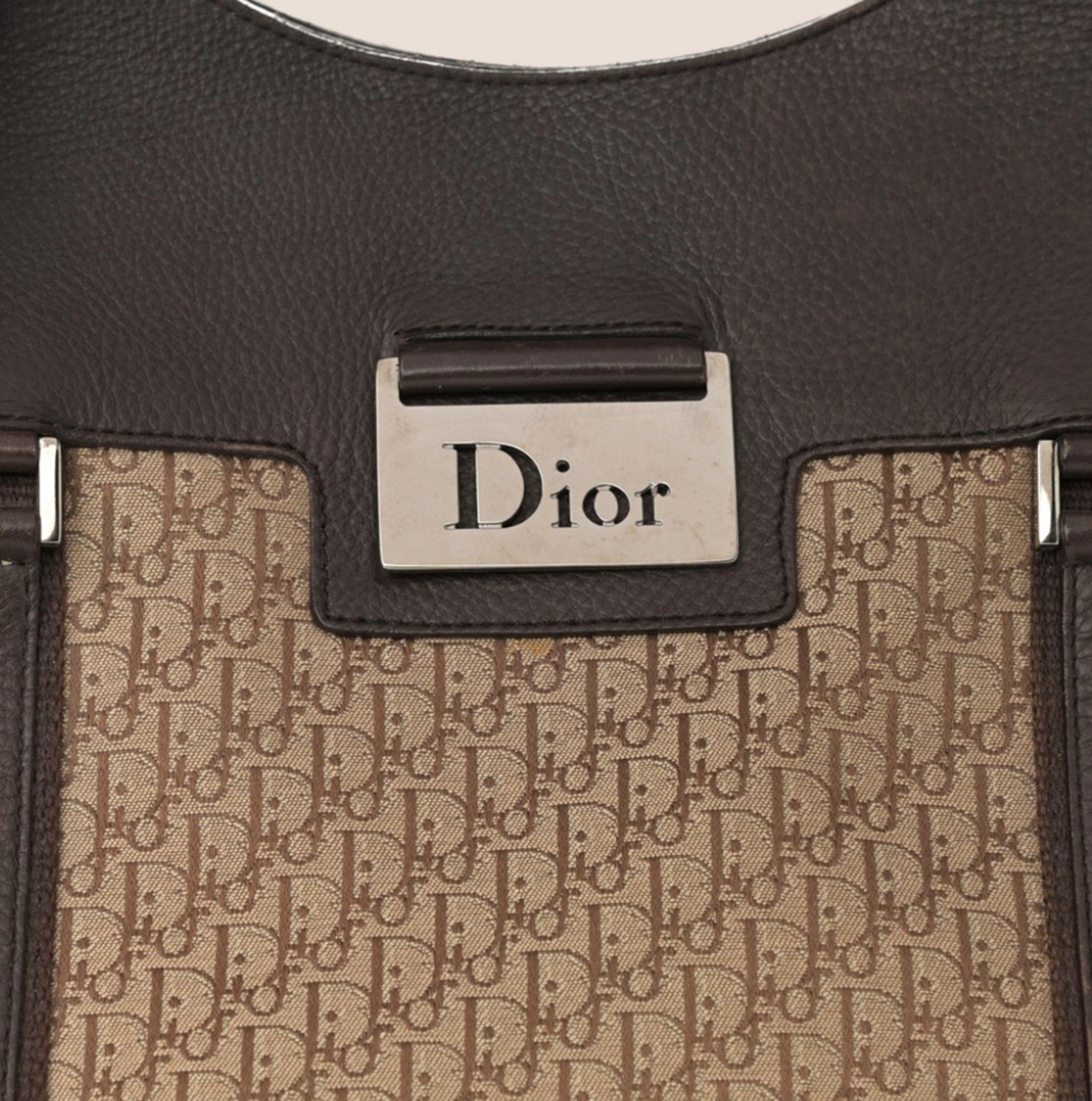 CHRISTIAN D1OR BROWN D1ORISSIMO STREET CHIC TOTE BAG