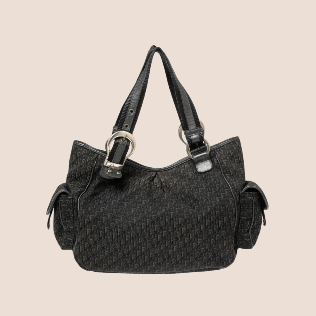 CHRISTIAN D1OR BLACK D1ORISSIMO STREET CHIC POCKET SATCHEL
