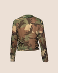CHRISTIAN D1OR 2001 CAMOUFLAGE SILK WRAP TOP