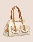 CHRISTIAN D1OR BICOLOR D1ORISSIMO CANVAS SATCHEL BAG