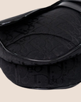CHRISTIAN D1OR BLACK TROTTER CANVAS SADDLE BAG