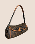CHRISTIAN D1OR BROWN TROTTER ROMANTIQUE BAGUETTE BAG