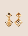 CHRISTIAN D1OR 1980s DIAMOND SHAPE RHINESTONE SWING EARRINGS