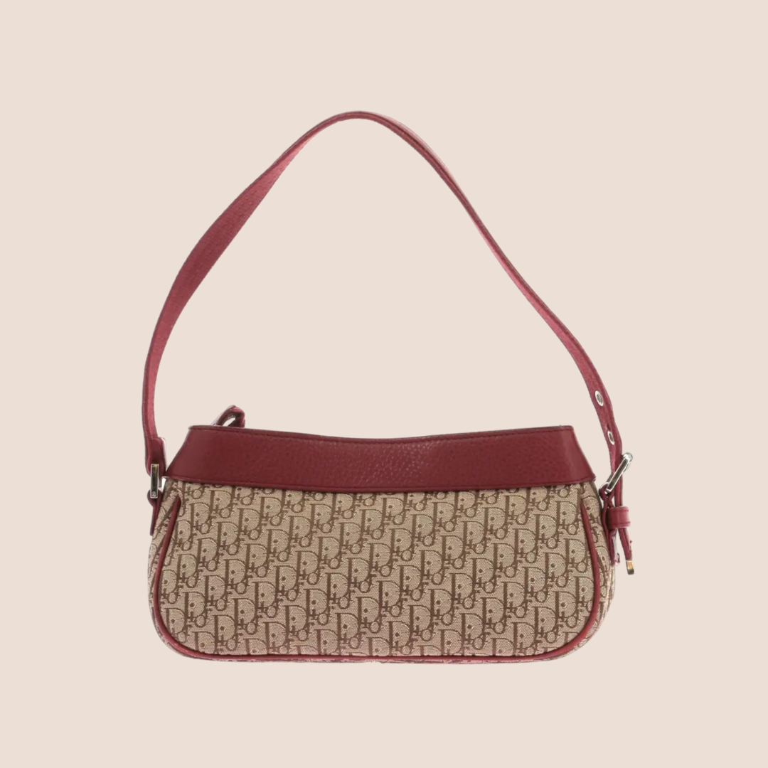 CHRISTIAN D1OR 2005 BURGUNDY STREET CHIC SHOULDER BAG