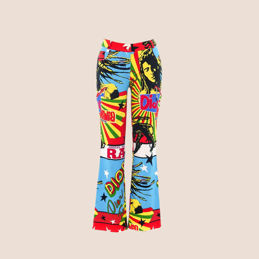 CHRISTIAN D1OR 2004 MULTICOLOR RASTA JEANS