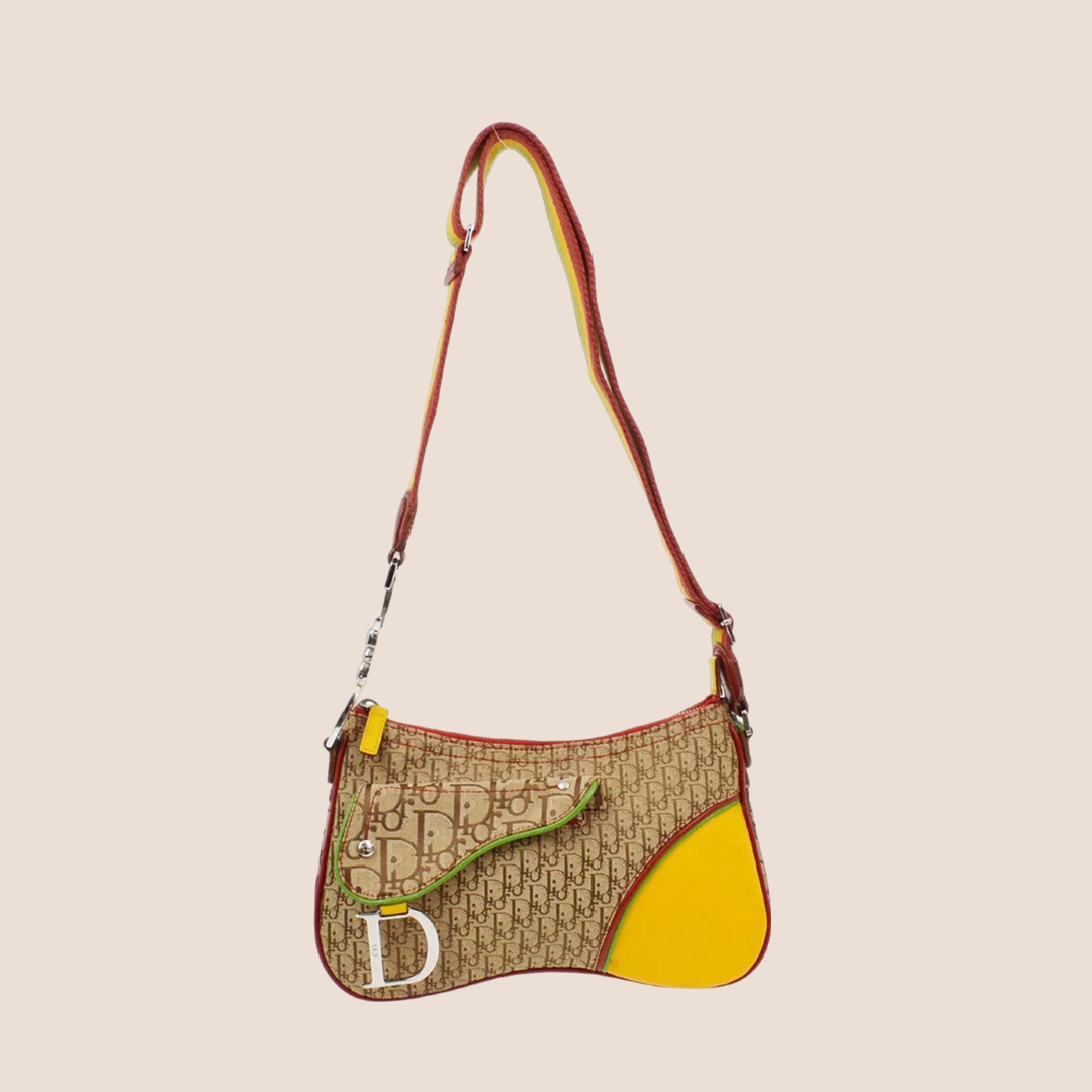 CHRISTIAN D1OR 2004 RASTA SADDLE SHOULDER BAG