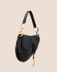 CHRISTIAN D1OR 2000 BLACK OSTRICH SADDLE BAG