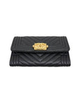 A80603 Black Caviar Skin Boy Chevron Card Business Holder CH
