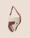 CHRISTIAN D1OR 2002 NATURAL BEIGE & BROWN SADDLE BAG